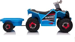 LEAN CARS Modrá batériová štvorkolka XMX630T s prívesom