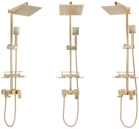 Rea Jack, sprchová súprava s pákovou batériou a nerezovou hlavovou sprchou, zlatá matná, REA-P7050