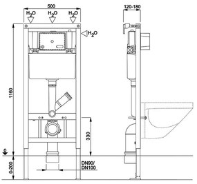 Mereo, WC komplet pre sádrokartón s príslušenstvom, MER-MM02SETRB