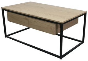 Konferenčný stolík, dub/čierna, NAVARO TYP 1