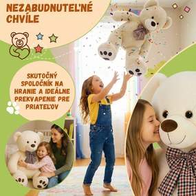 Veľký plyšový medveď BENY, 100cm, krémová Monzana