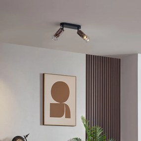 Zaoblené stropné bodové svietidlo tmavý bronz 2-svetlá nastaviteľné - Veerle