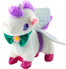 LEAN Toys Interaktívny jednorožec na vodítku – chodí, zvuky galopu, odnímateľné krídla
