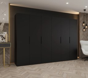 Šatníková skriňa 300 cm Mirabella 1 (čierna + čierna). Akcia -31%. Vlastná spoľahlivá doprava až k Vám domov. 1126385