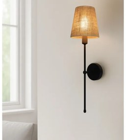 Nástenné svietidlo MADELA 1xE14/40W/230V juta/čierna