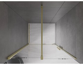 Mexen Velar, posuvné dvere do otvoru 110x200 cm, 8mm číre sklo, zlatá matná, 871-110-000-01-55