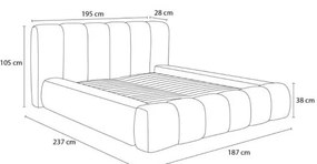 Béžová čalúnená dvojlôžková posteľ s úložným priestorom s roštom 140x190 cm Denali – Bobochic Paris