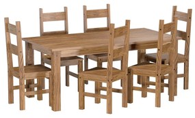 IDEA nábytok Jedálenský stôl 178x92 + 6 stoličiek EL DORADO dub antik