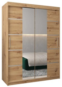 Šatníková skriňa 150 cm Verika 4 150 (dub artisan). Akcia -16%. Vlastná spoľahlivá doprava až k Vám domov. 1064275