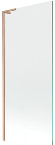 Mexen Next L, 1-krídlová vaňová zástena 80 x 150 cm, 6mm číre sklo, medený profil, 895-080-000-03-00-65