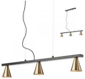 Redo 01-2218 - Luster na lanku ZUMA 3xGU10/15W/230V čierna/zlatá