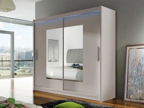 Skriňa London VII, Farby: biela, Osvetlenie: osvetlenie LED RGB - farebné