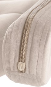 Barová stolička Dublin - zamat, biely rám Krémová