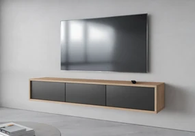 Závesný TV stolík IRVING 1 - dub olejovaný / antracitový