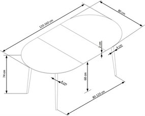 Jedálenský stôl Carlton (pre 4 až 6 osôb). Vlastná spoľahlivá doprava až k Vám domov. 1007850
