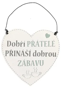 Nekupto Dřevěná cedule srdce Dobří přátelé