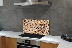 Sklenený obklad do kuchyne Wood zloženie paliva 125x50 cm