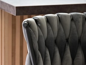 Dizajnová barová otočná stolička EMILY tmavo šedá s čiernou nohou