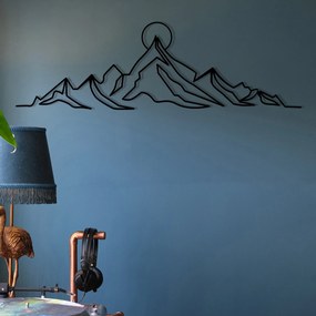 Nástěnná kovová dekorace Everest černá