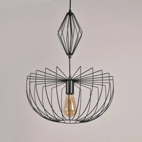 Luster na lanku JASMINA 1xE27/20W/230V pr. 40 cm čierna