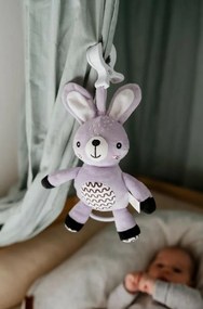 Naťahovací hrací strojček babyted Zajačik plyš 30 cm záves na postieľku / kočík