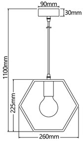 Aigostar - Drevený luster na lane 1xE27/60W/230V borovica