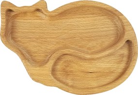 AMADEA Drevená miska mačka, masívne drevo, veľkosť 21 cm, český výrobok