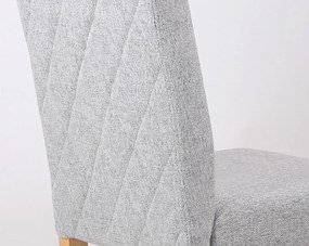 Jedálenská stolička s prešitím Kiki, svetlo šedá látka