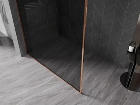 Mexen, Mexen Kioto-XF sprchová stena s rámom 80 x 202 cm, grafit 10 mm, ružové zlato - 800-080-104-60-40-X