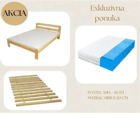 ECOMATRACE SET postel Asia + rošt 12 laťový + matrace Sirius 20 cm Rozmery 80x200
