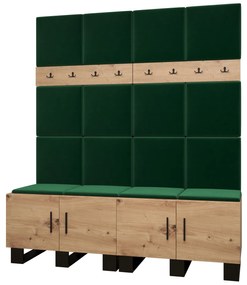 Predsieňová zostava Amanda 3 (dub artisan + zelená). Vlastná spoľahlivá doprava až k Vám domov. 1085881