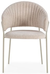 Béžové čalúnené jedálenské kreslá v súprave s podrúčkami 2 ks Leticia – Marckeric