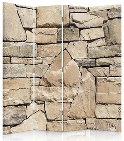 Ozdobný paraván Kamenná zeď - 145x170 cm, štvordielny, obojstranný paraván 360°