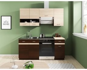 Kuchynská linka VALERIA 180 cm dub sonoma/hnedá