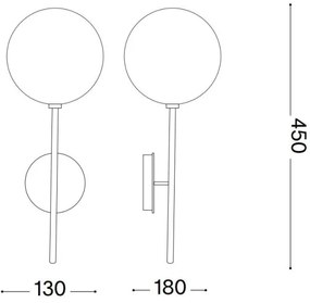 Ideal Lux - LED Nástenná lampa EQUINOXE 1xG4/2W/230V mosadz/číra