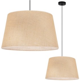 Závesné svietidlo Juta, 1x jutové tienidlo, (fi 44cm), b