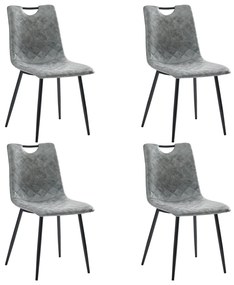 Jedálenské stoličky 4 ks, tmavosivé, umelá koža