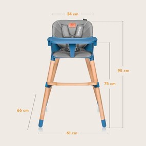 Lionelo - Detská jedálenská stolička 2v1 KOEN Blue Sky