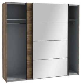 Šatníková skriňa so zrkadlom OREN 220x210 cm dub artisan
