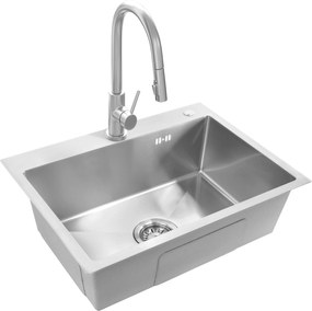 Rea Liam, oceľový kuchynský drez 530x450x200mm + sifón, brúsená oceľ, ZLE-06006