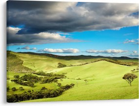 Obraz - Zelená krajina s pahorkami (70x50 cm)