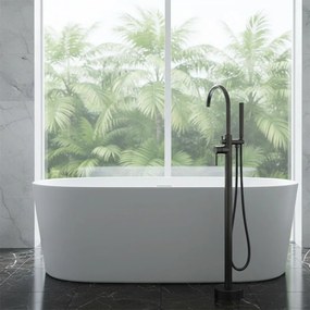 Rea Lungo, voľne stojaca batéria s ručnou sprchovou súpravou h-1105, grafitová, REA-B6396