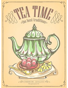 Ceduľa Premium Quality - Tea Time