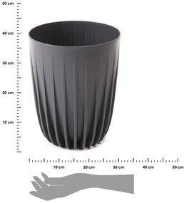PLASTOVÝ KVETINÁČ STRIPPED ECO 36X30 CM ANTRACITOVÁ