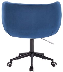 LuxuryForm DESIGN Kreslo MONTANA VELUR na čiernej podstave s kolieskami - modré