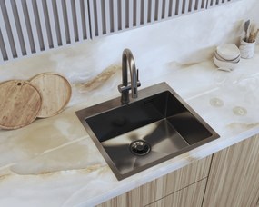 Gamma Gamma, 1-komorový nerezový drez 550x500x210 mm, grafitová, GMA-S5550-BK