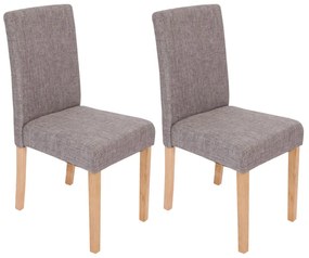 Jedálenská stolička Litta sivá látka (SET 2 ks) - Svetlo hnedá