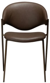 Tmavohnedá jedálenská stolička z imitácie kože Zone – DAN-FORM Denmark