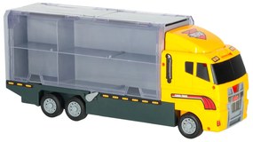 KIK Nákladné auto transportér so 6 kovovými stavebnými strojmi