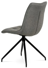 Autronic -  Jedálenská stolička HC-396 COF2, hnedá látka + ekokoža, kov antracit